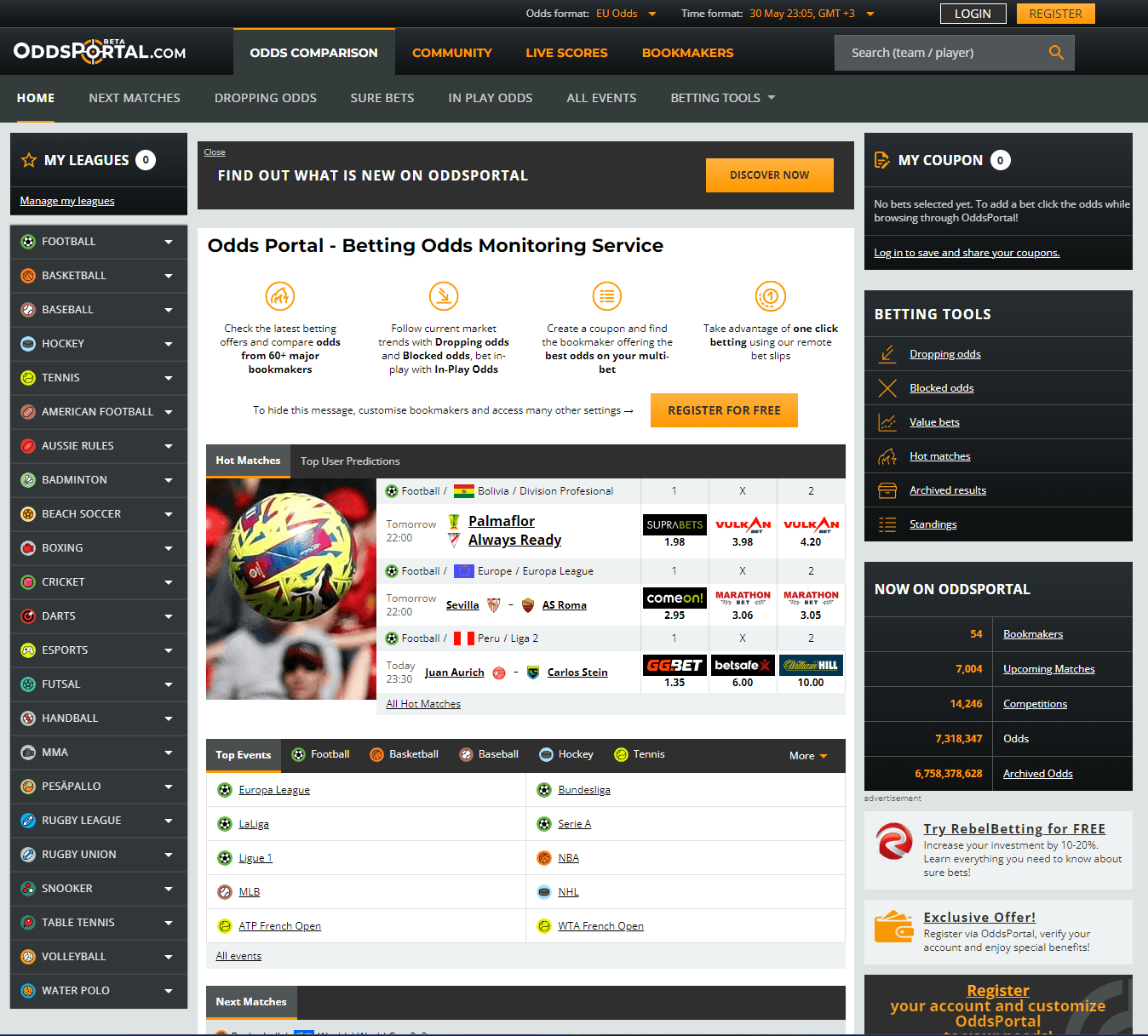 OddsPortal.com screenshot