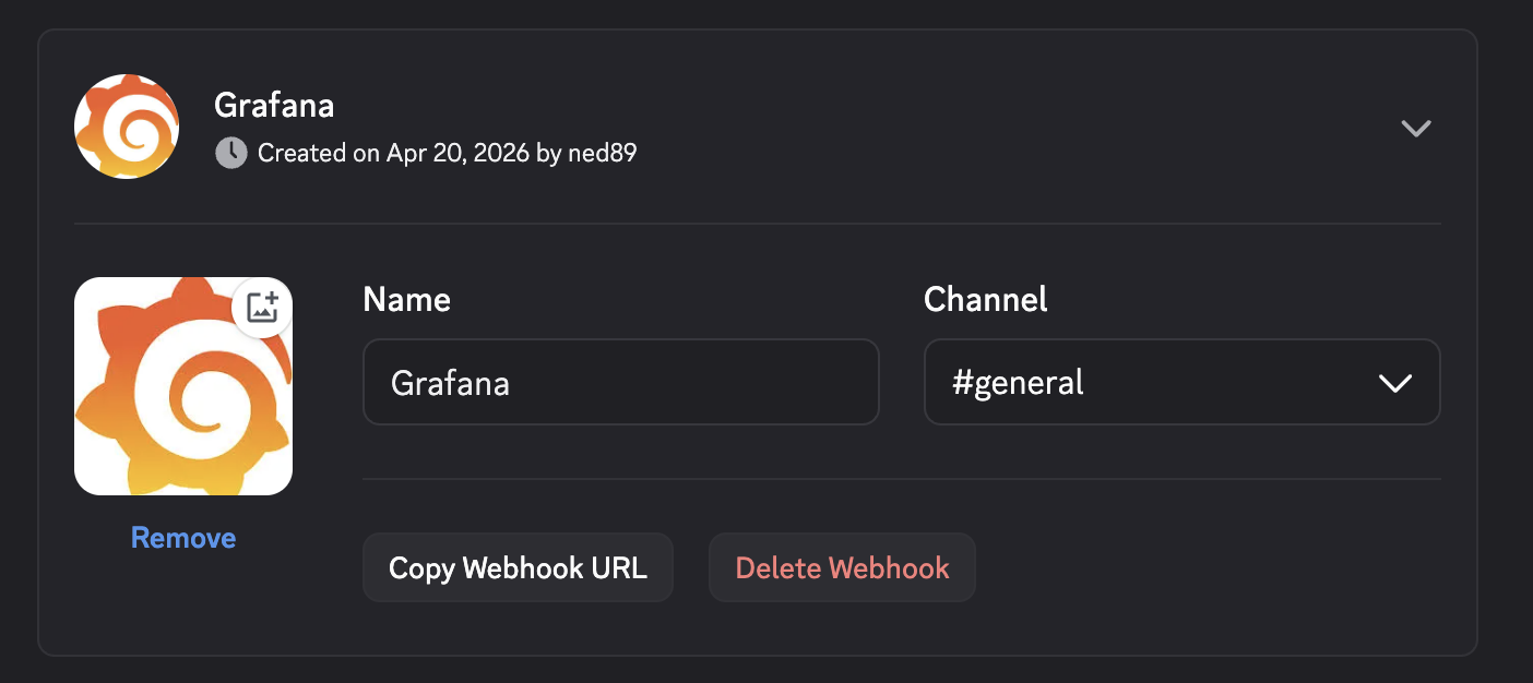 Discord webhook setup